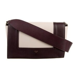 Celine Burgundy and Cream Frame Bag